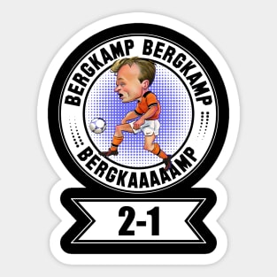 Dennis Bergkamp Football World Cup 98 T-Shirt Orange Dutch National Soccer Team Tee Netherlands Football Fan Jersey Funny Cartoon T Shirt Sticker